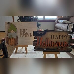 Fall / Halloween Wood Tray Sitters
